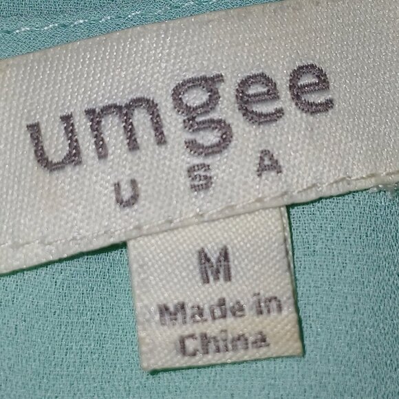 UMGEE USA TANK TOP BLUE TEAL COLOR EMBROIDERED AZTEC DESIGN SIZE LARGE - Picture 3 of 9
